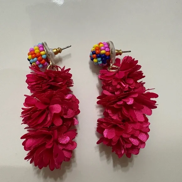 J. Crew Factory Pink Floral Earrings - Picture 3 of 4